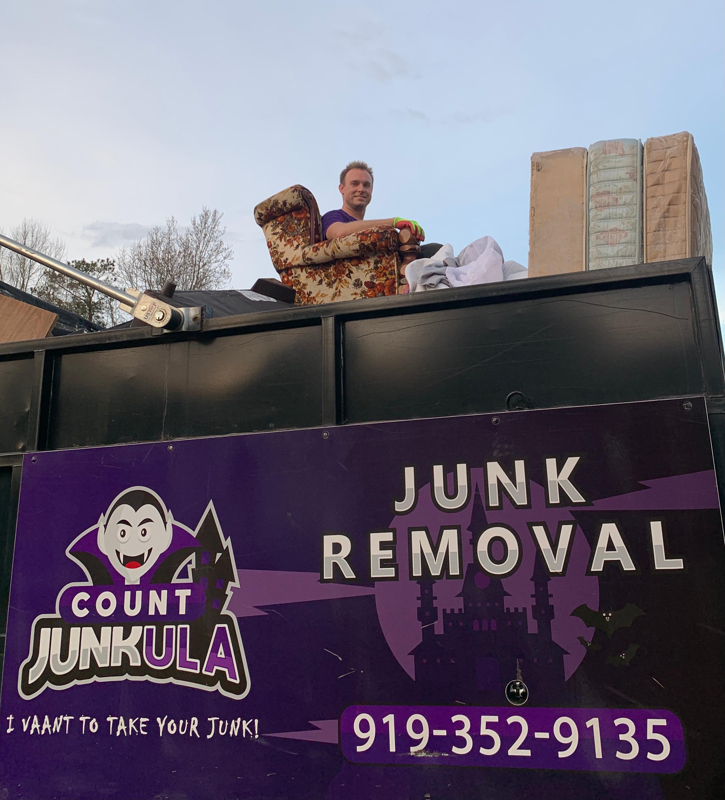 count junkula of raleigh junk removal crew member