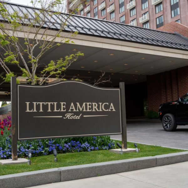 The Little America Hotel sign. The Little America Hotel - Salt Lake City Salt Lake City (801)596-5700