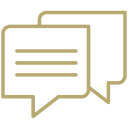 Overlapping speech bubbles icon.