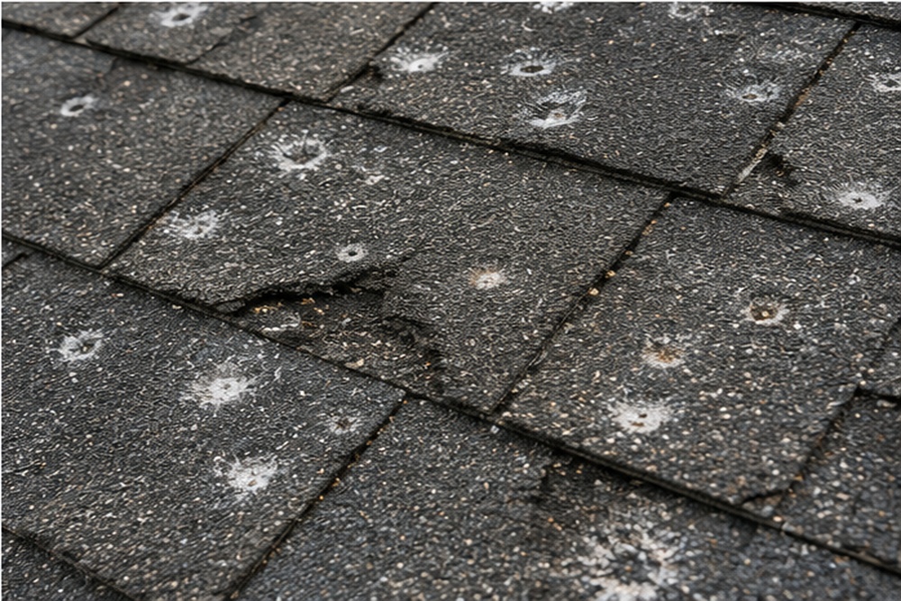 High winds can loosen shingles without completely tearing them off. While your roof may still look intact from the ground, exposed nail holes and lifted shingles can allow moisture to work beneath the roofing system over time.