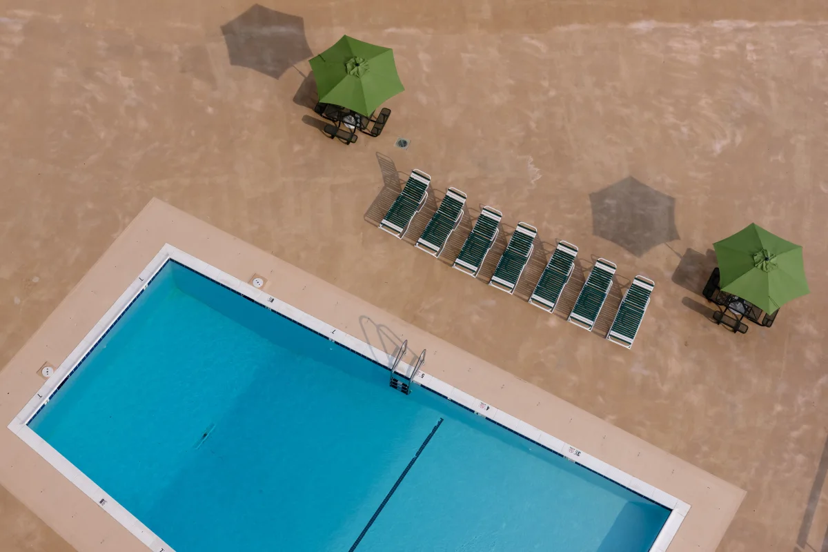 Aerial view of the pool