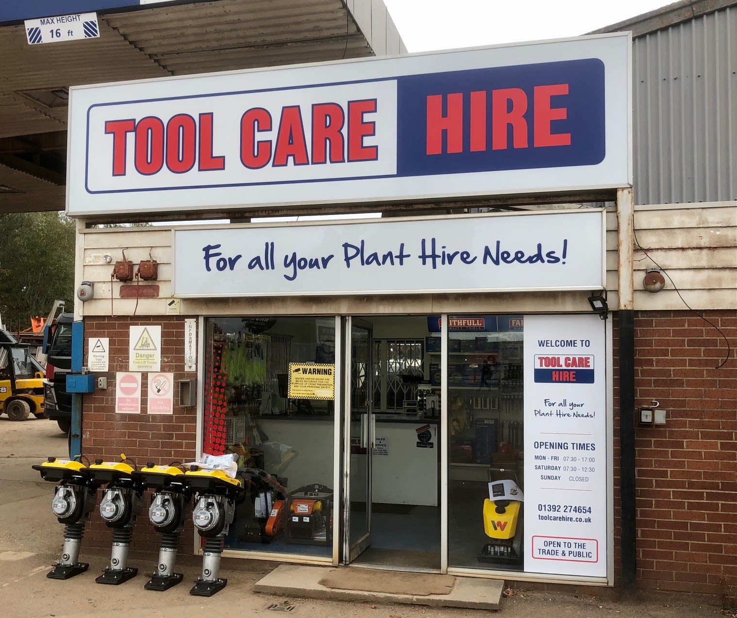 Tool Care Hire (Devon) Ltd Exeter 01392 274654