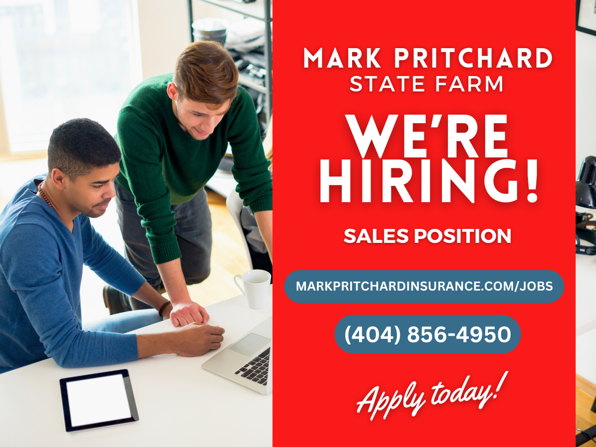 Join our team at Mark Pritchard State Farm and positively impact people's lives!

We currently have  Mark Pritchard - State Farm Insurance Agent Atlanta (404)856-4950