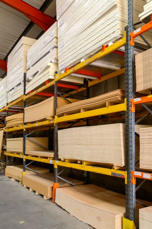 Image of timber & sheet material on racking