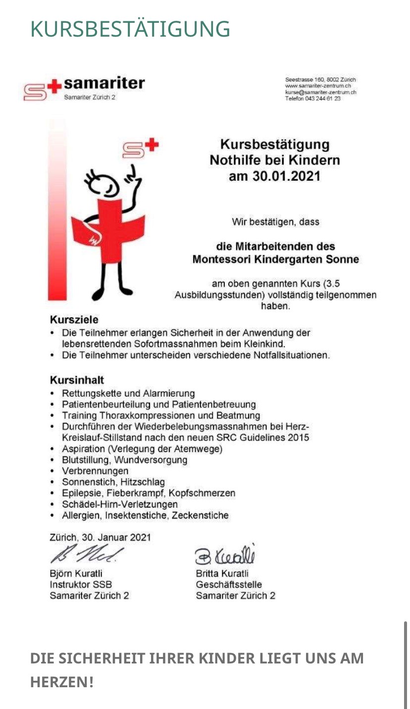 Bilder Montessori Kindergarten Sonne