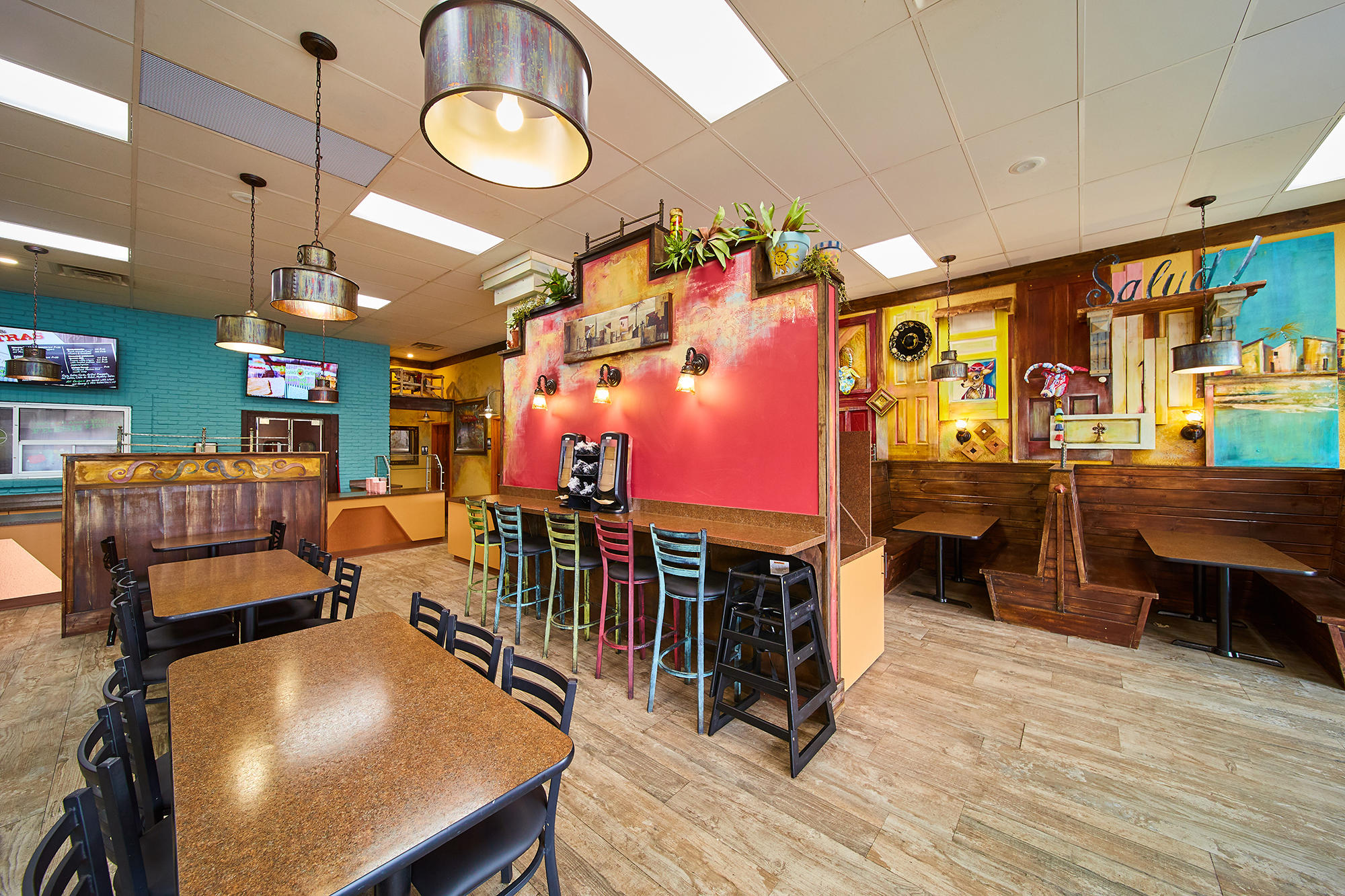 Interior seating at Taqueria Salsa Grille.