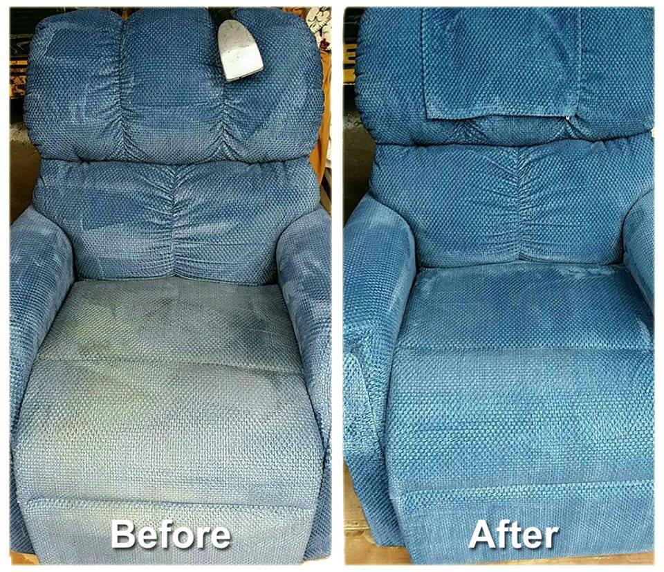 Before and after upholstery cleaning in Omaha, NE
