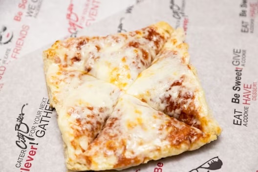 Mini French bread cheese pizza.