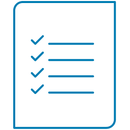 Completed checklist icon.