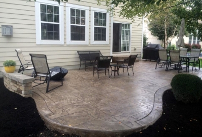 Need to dress it up? We can add a decorative stamped border to bring “plain” concrete to the next le Custom Concrete Plus Dublin (740)549-2603