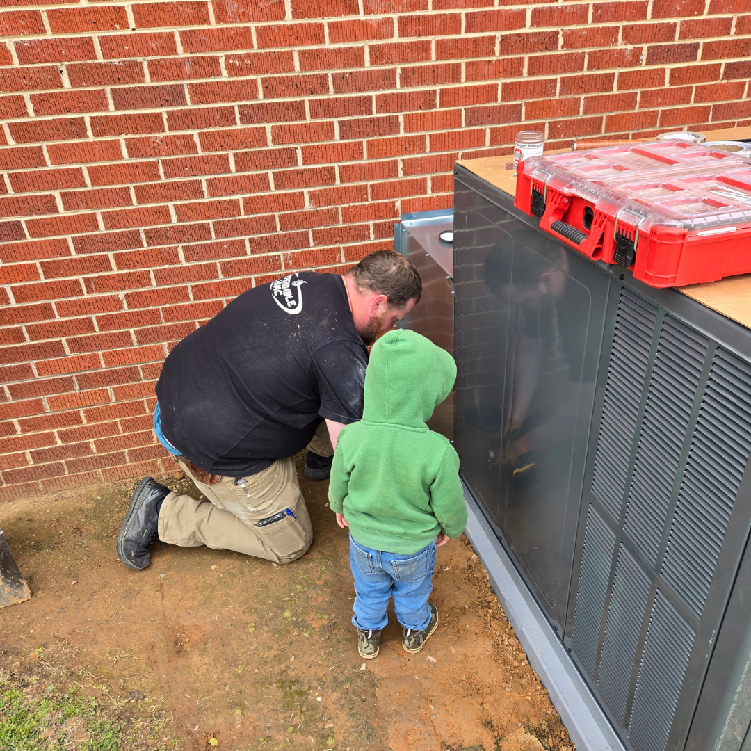 The Dependable HVAC team finishing a packaged unit installation in Mount Gilead, NC &mdash; trusted local HVAC experts serving families and homes with care.