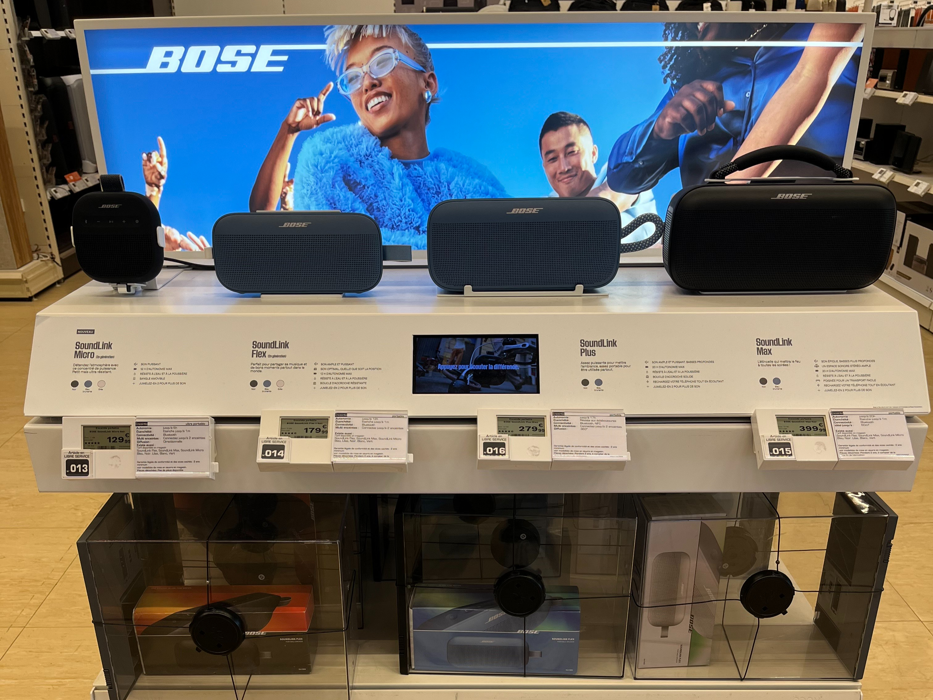 Tête de Gondole Enceinte portable BOSE
SoundLink Micro
SoundLink Flex
SoundLink Plus
SoundLink Max