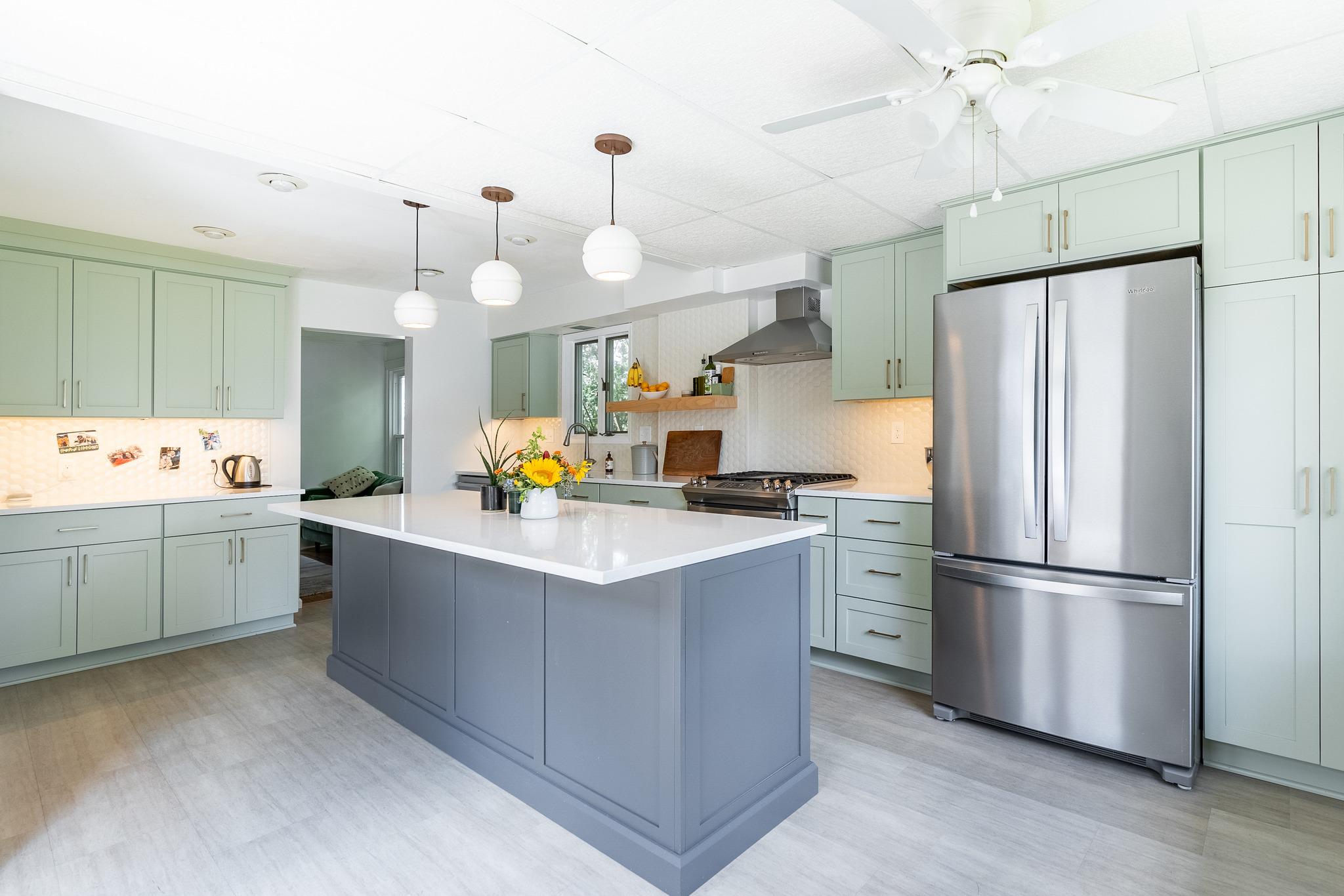 Adding color to your kitchen cabinets can give the room an eye-catching look, while adding contrast  Kitchen Tune-Up Savannah Brunswick Savannah (912)424-8907