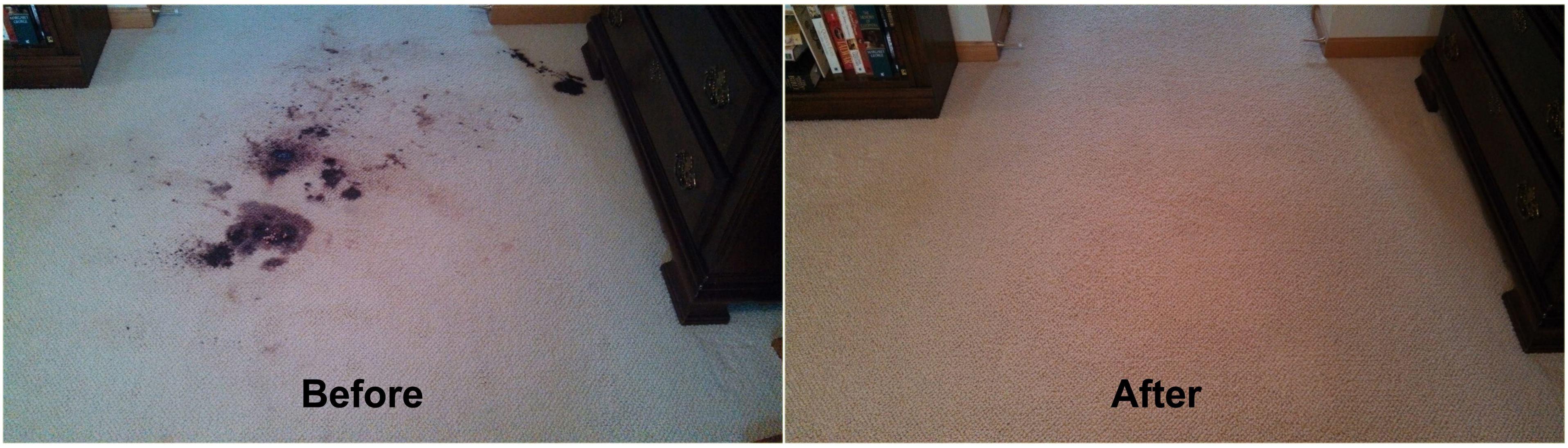 Before and after stain removal in Omaha, NE