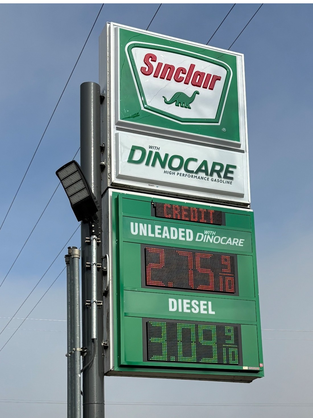 Sinclair price sign 