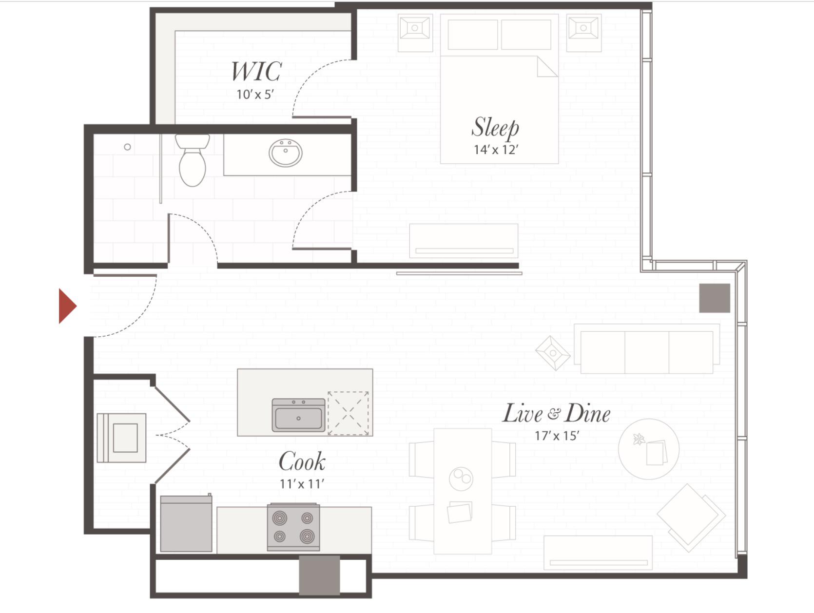 Encore P5 1 Bedroom Apartment Floor Plan