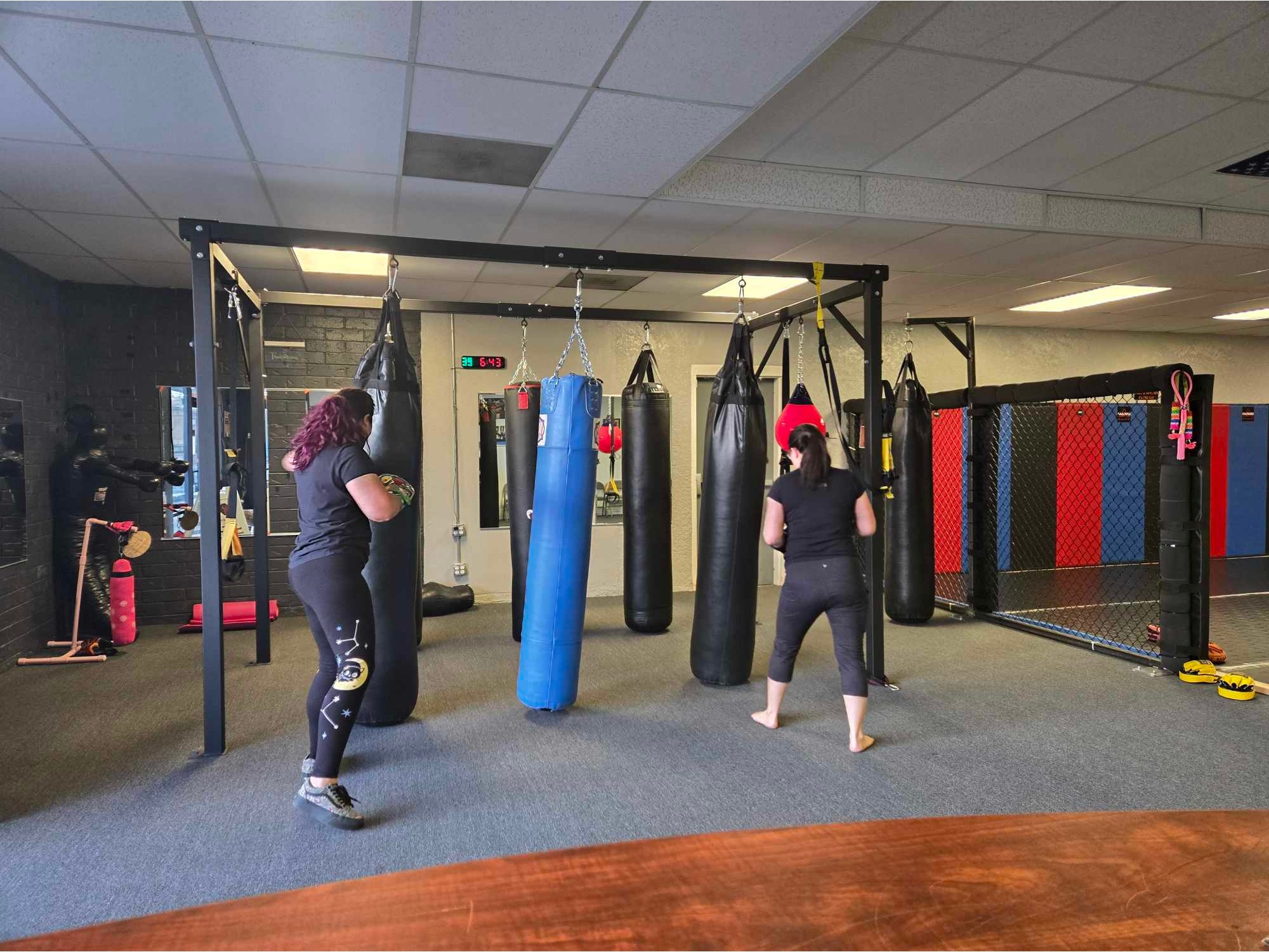 High-energy Bag Class featuring heavy bag training combined with intense plyometric and cardio-based exercises, designed to build striking power, endurance, and overall conditioning.
