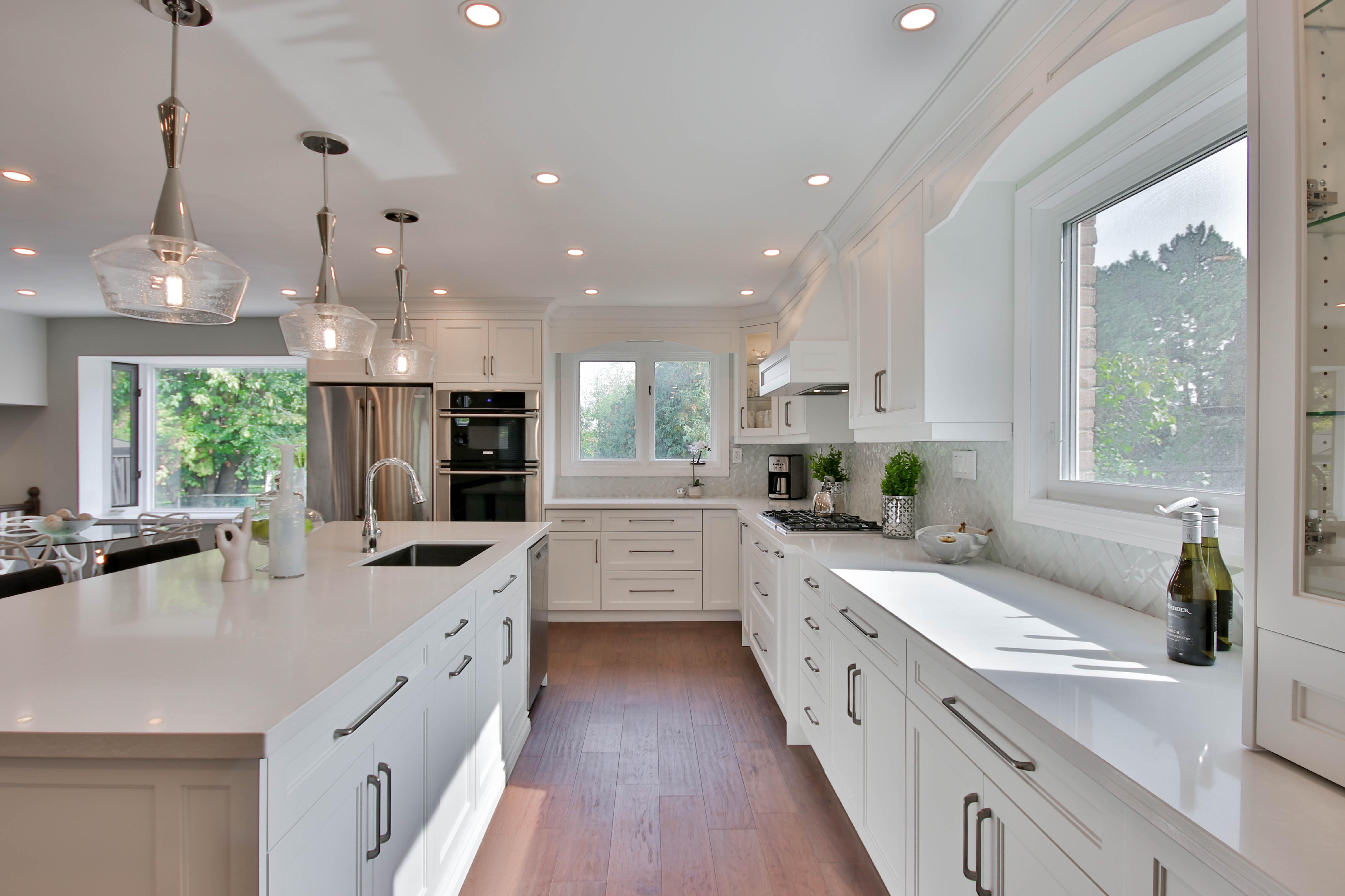 Kitchen after cabinet refinishing in Salt Lake City, UT.