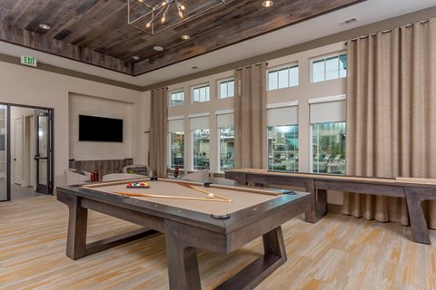 Billiards table in game room