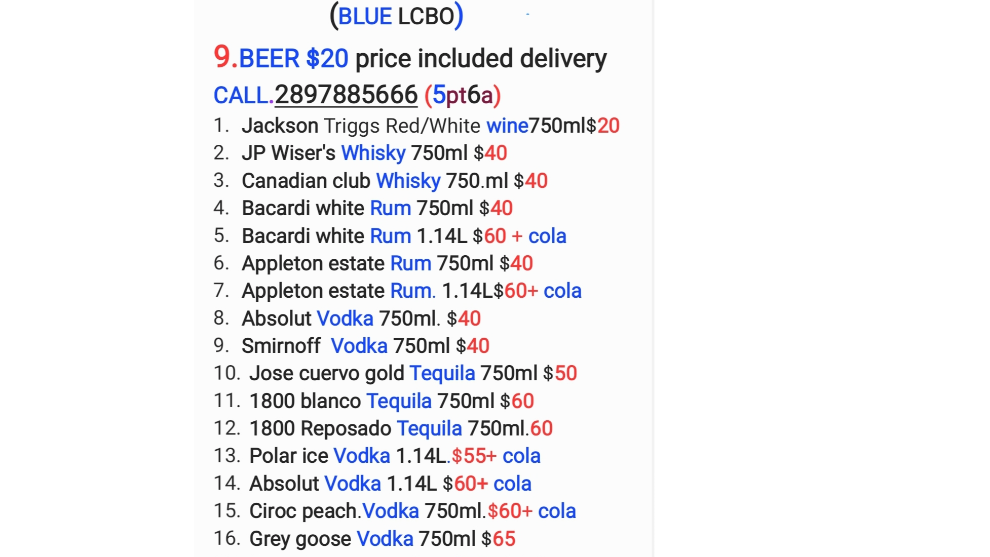 Blue. LCBO