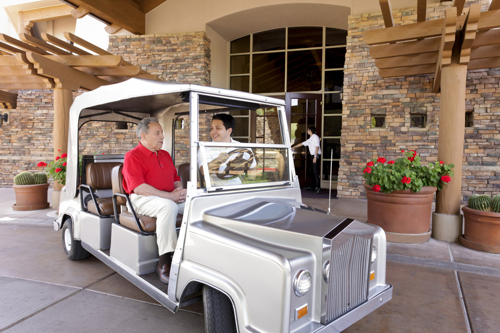 Vi at Grayhawk golf cart.