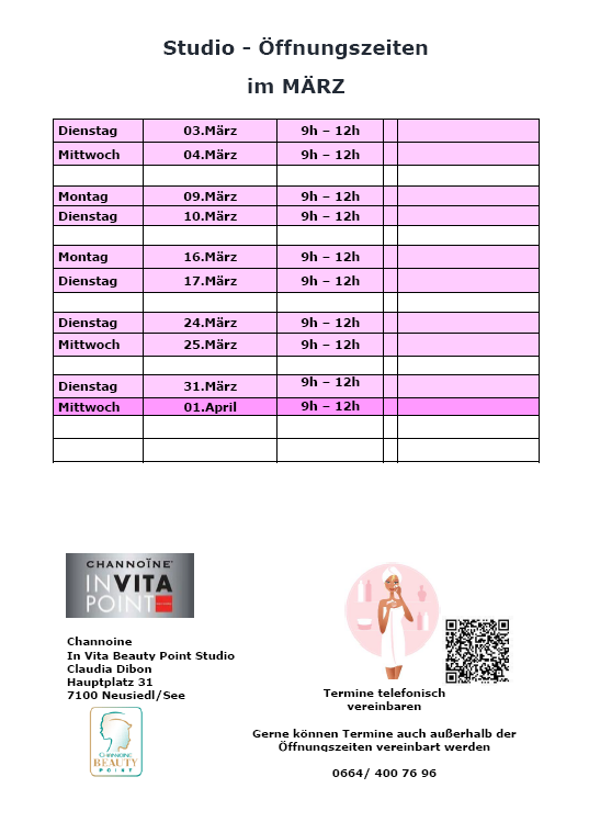 Claudia Dibon Beauty effect by Channoine für Kosmetik & Ernährung, Hauptplatz 31-33 in Neusiedl am See