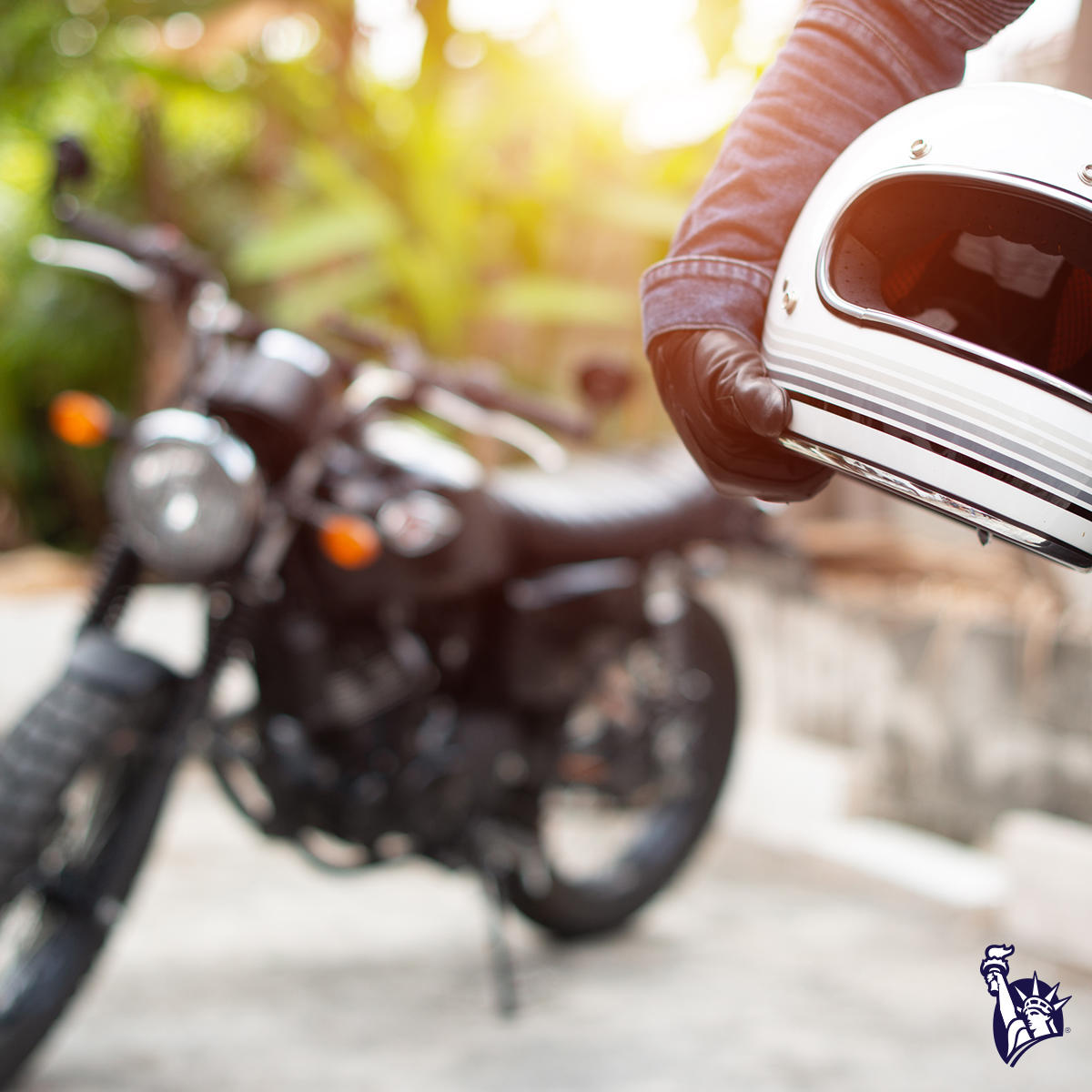 Motorcycle and helmet