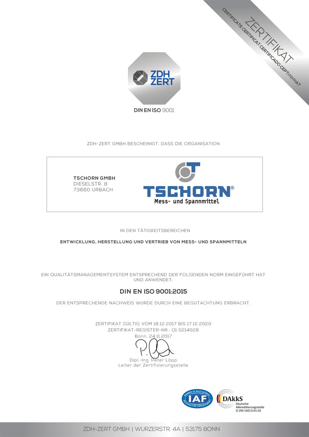 Tschorn GmbH, Dieselstrasse 8 in Urbach