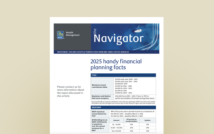 2025 handy financial planning fact sheet.