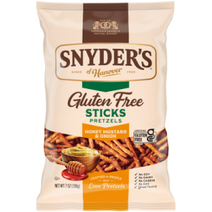 Snyder's of Hanover®Gluten Free Pretzel Sticks, Honey Mustard and Onion, 7 Oz featured image