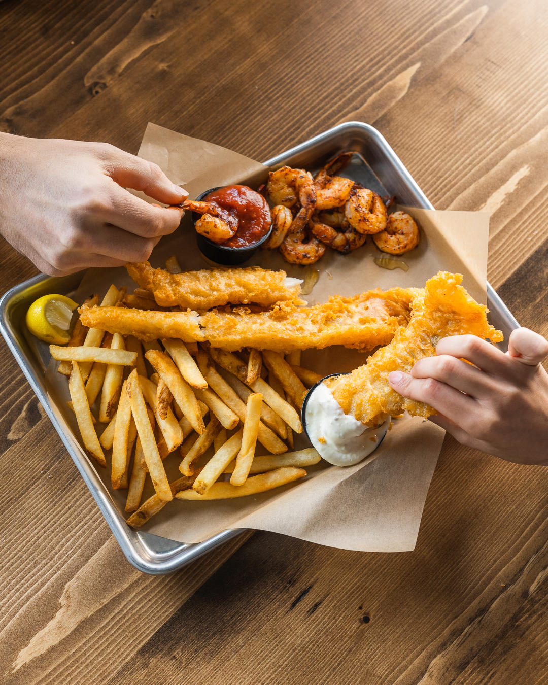 JOEY'S FAMOUS FISH & SHRIMP COMBO - Two pieces of Joey's Famous Fish, and shrimp cooked your way, se Joey's Fish Shack Medicine Hat (403)487-4883
