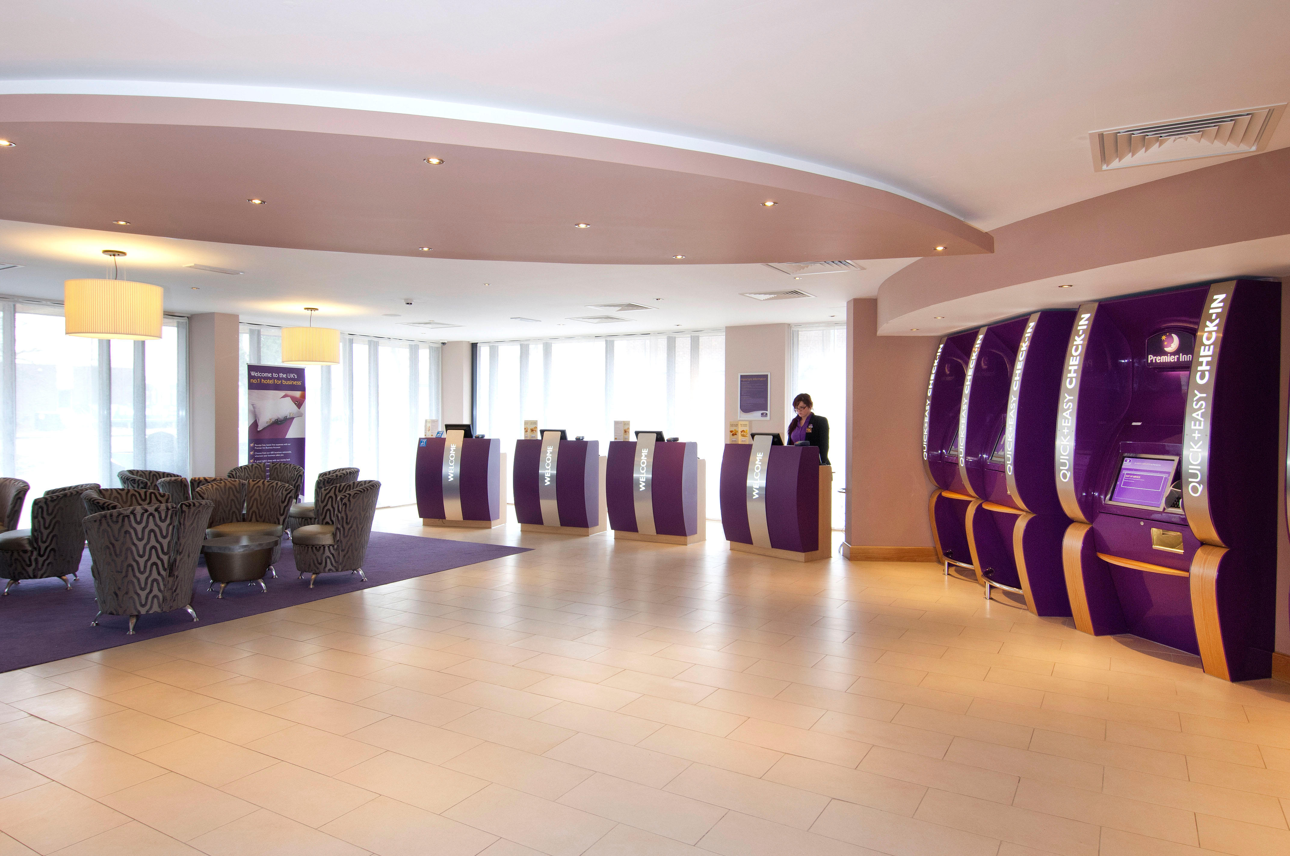 Premier Inn reception Premier Inn London Heathrow Airport Terminal 5 hotel Longford 08715 279344