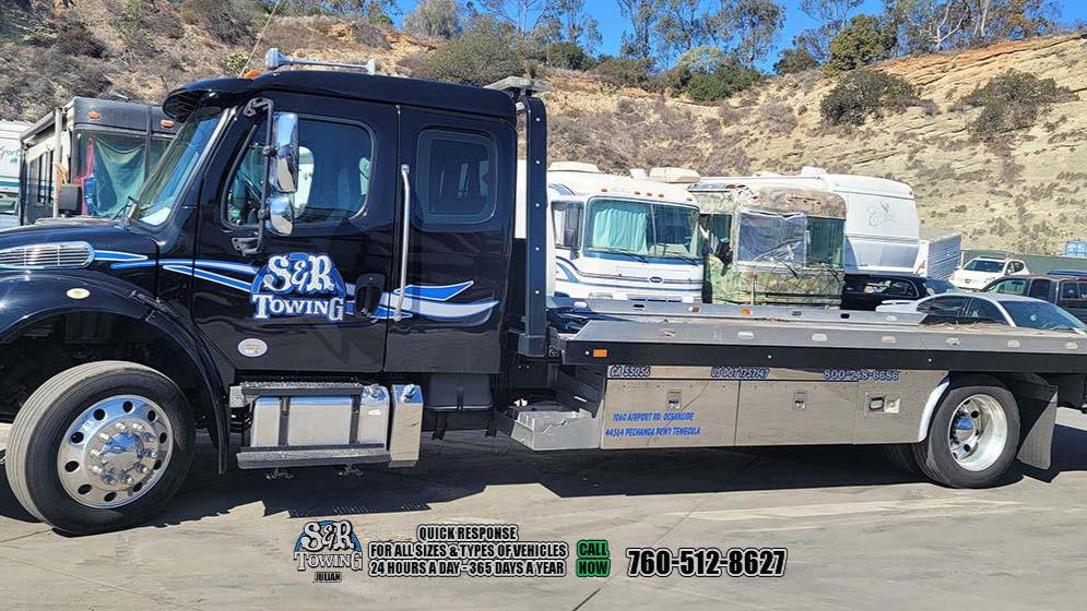 Our fleet of trucks and highly trained operators are ready to go 24/7 give us a call and let us put your mind at ease. S & R Towing Inc - 3568 CA-78, Julian, CA 92036 - Call us at 760-547-1719