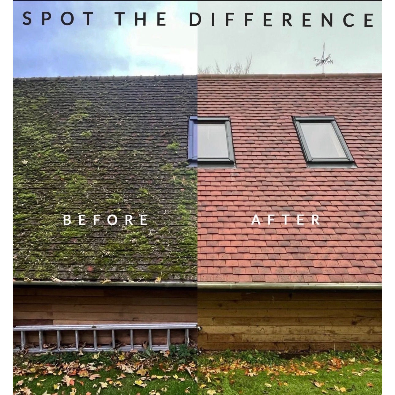 Roof cleaning and moss removal results in Preston