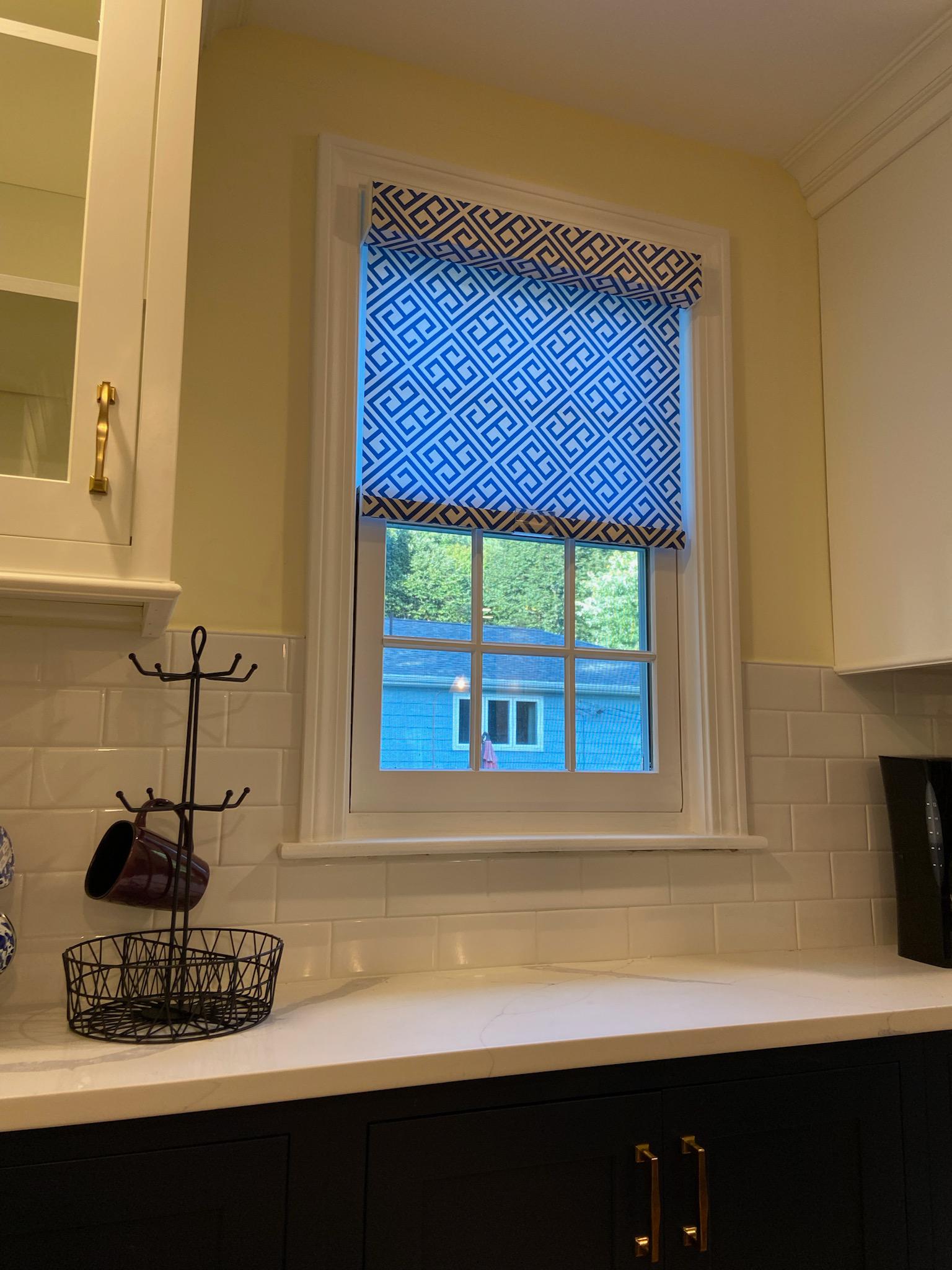Fun Roller Shades can spice up any kitchen! In Worcester, MA, these homeowners chose Custom Roller Shades, and we are loving the result.