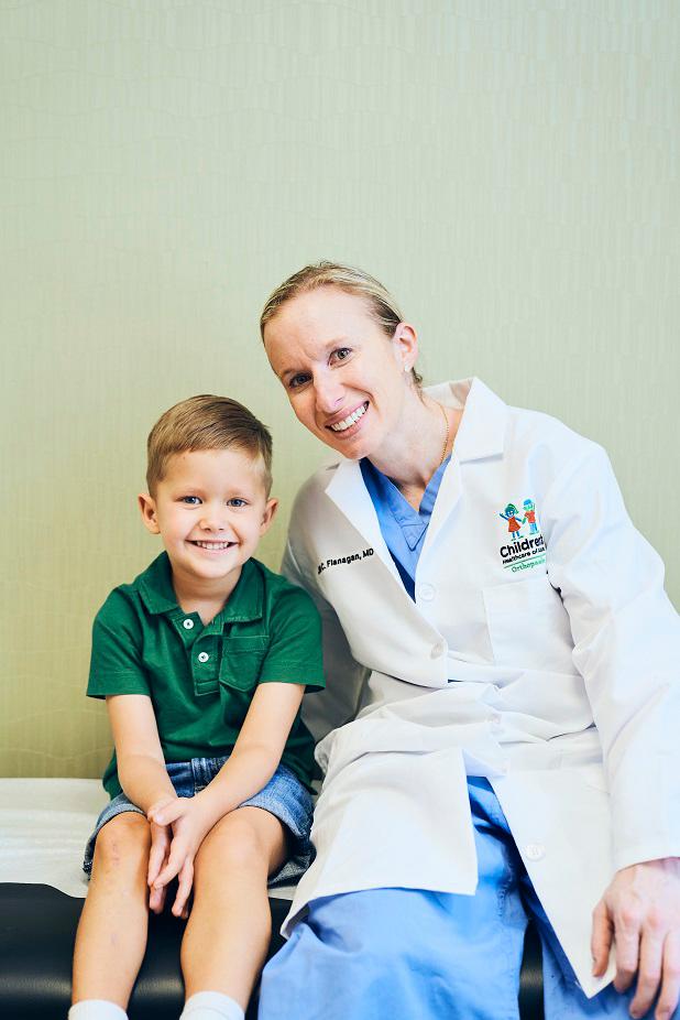 Dr. Flanagan with child patient
