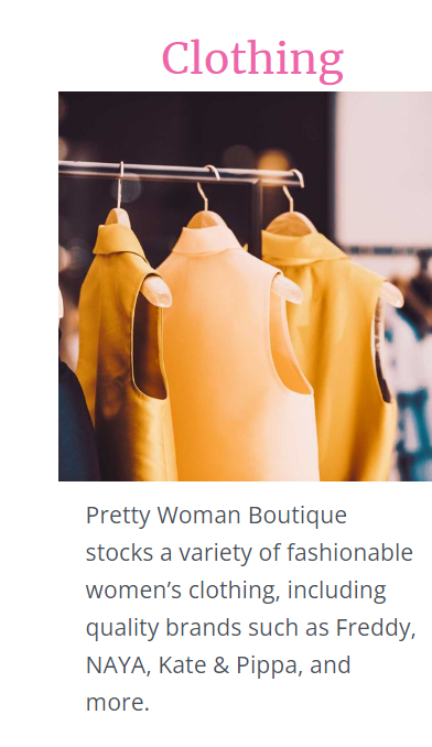 Pretty Woman Boutique in Greystones Ladies Fashion Clothing