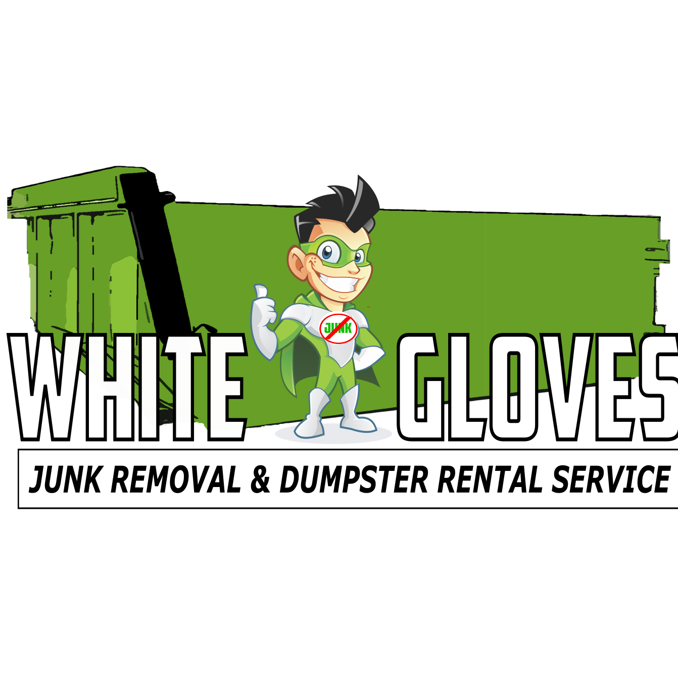 White Gloves Junk Removal & Dumpster Rental Logo