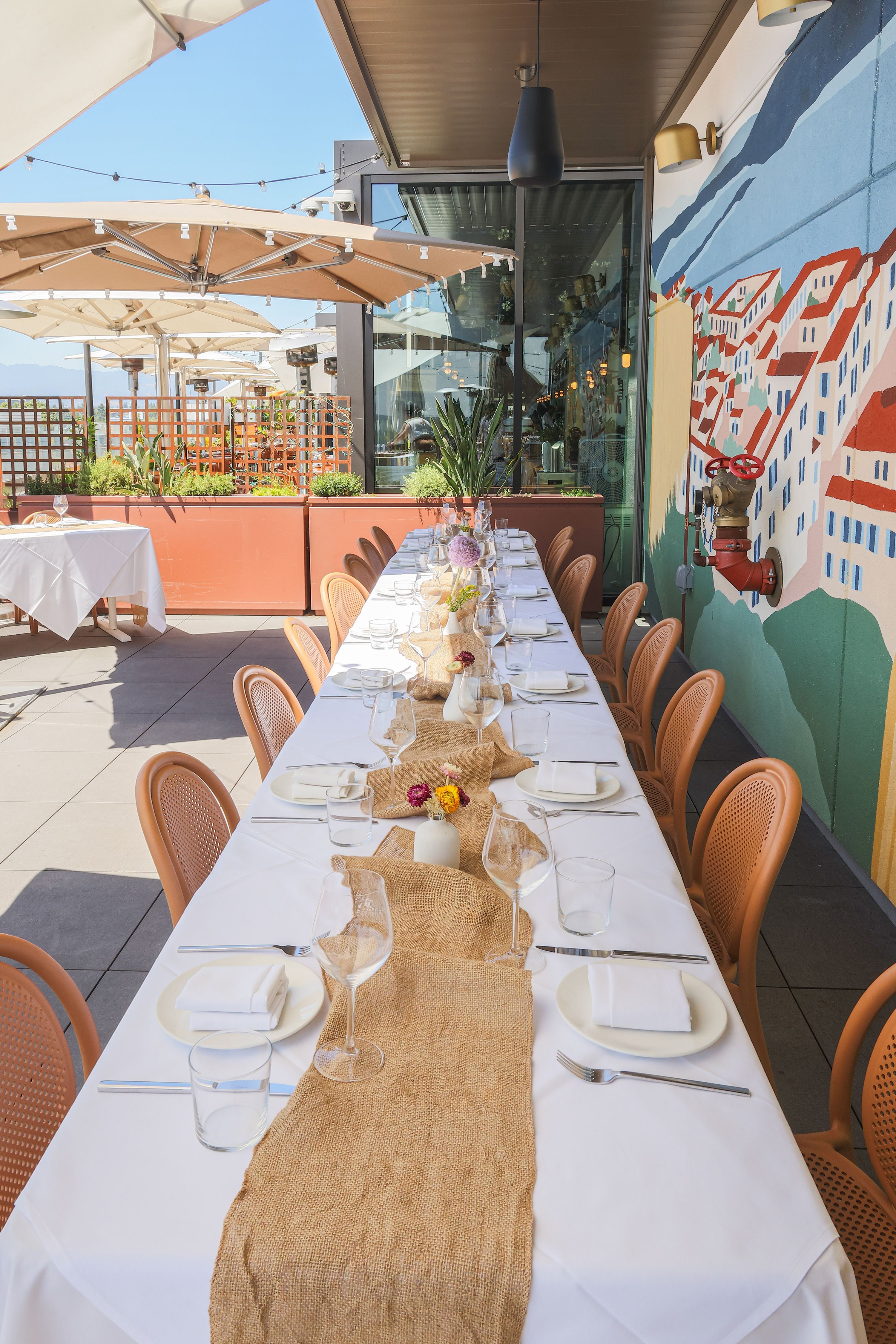Outdoor Patio Tablescape for a private event