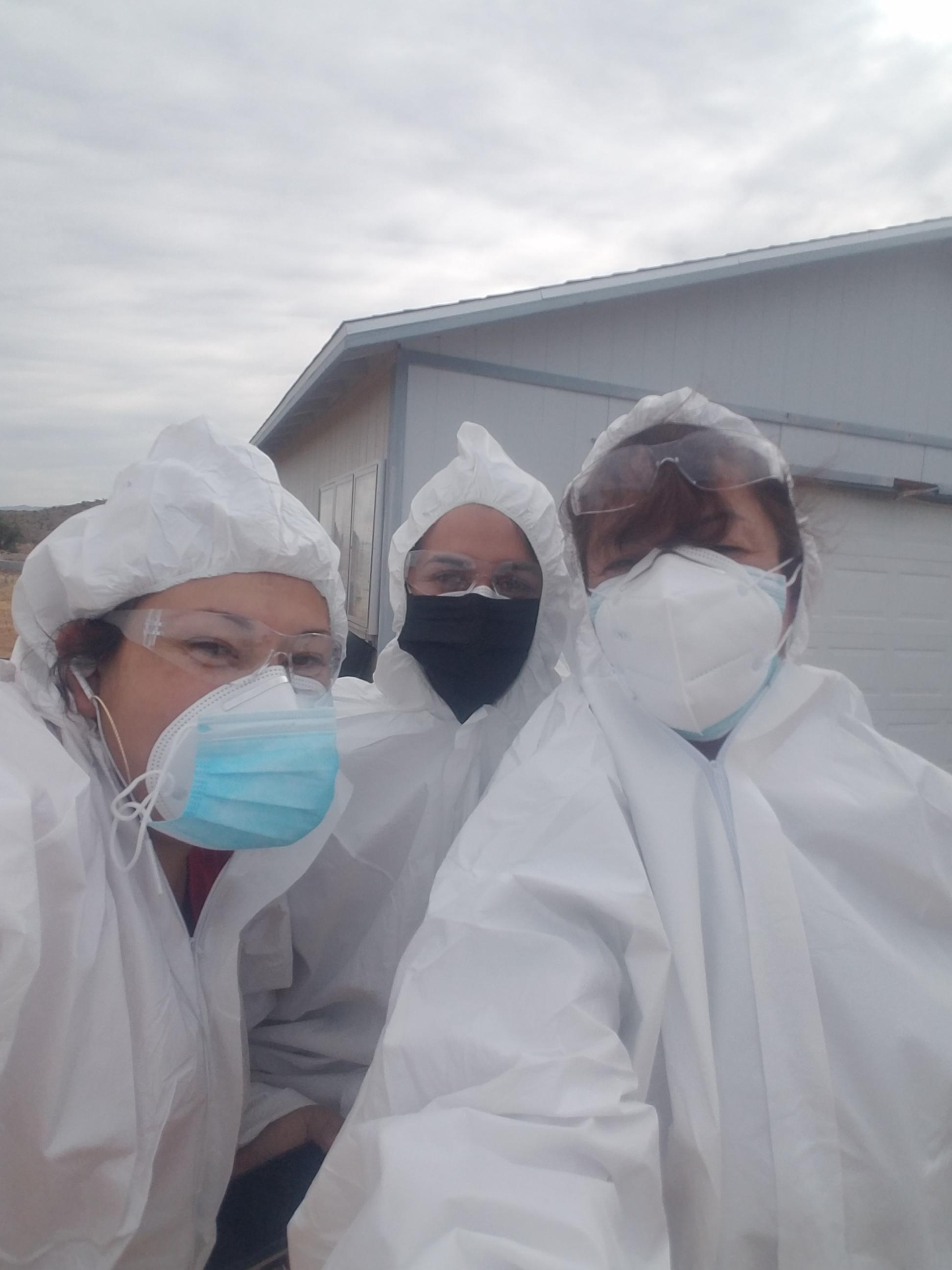 Team disinfection of an office that was filled with Covid infected employees.