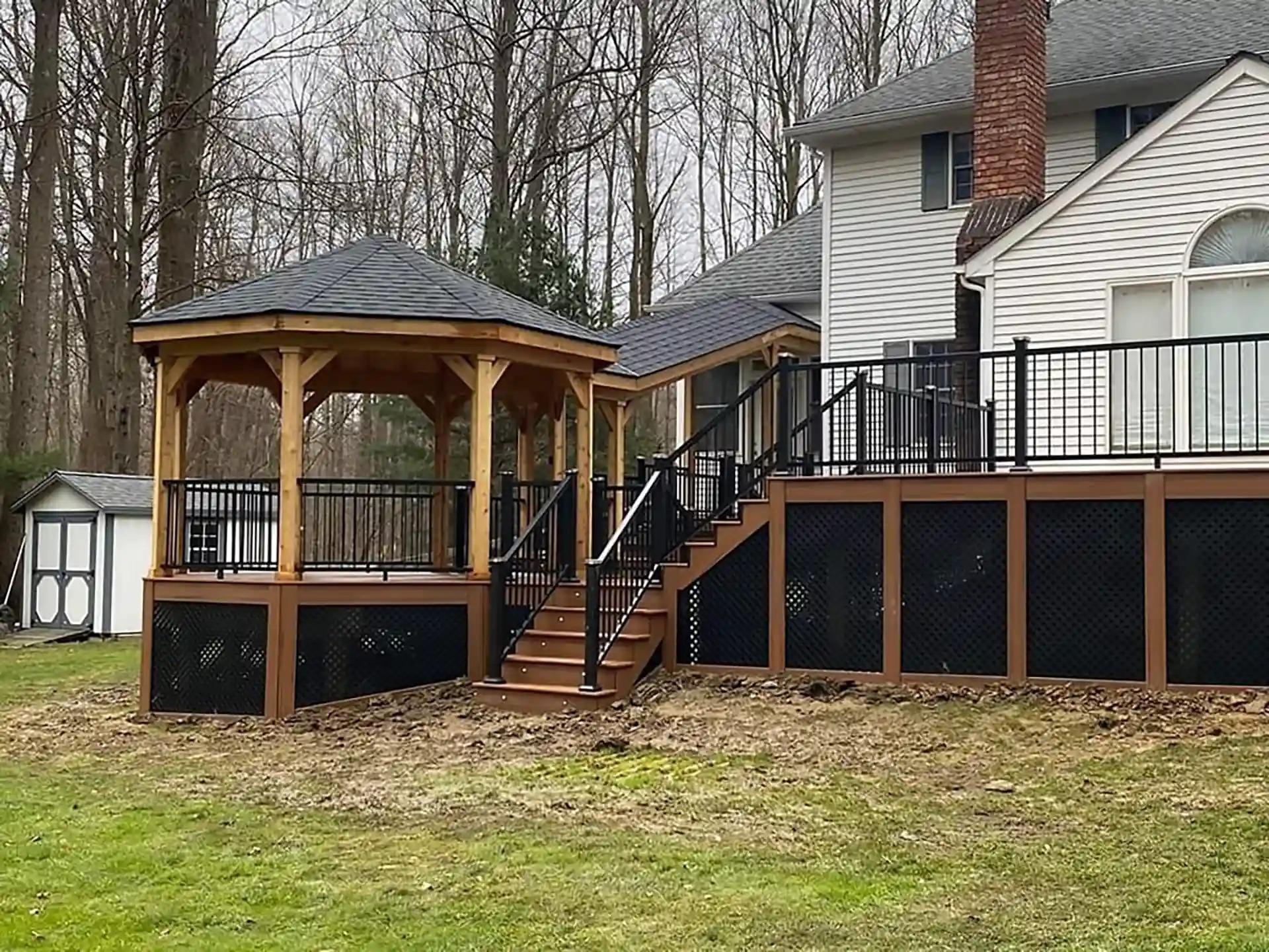 Gazebo construction in Custom Covered Deck