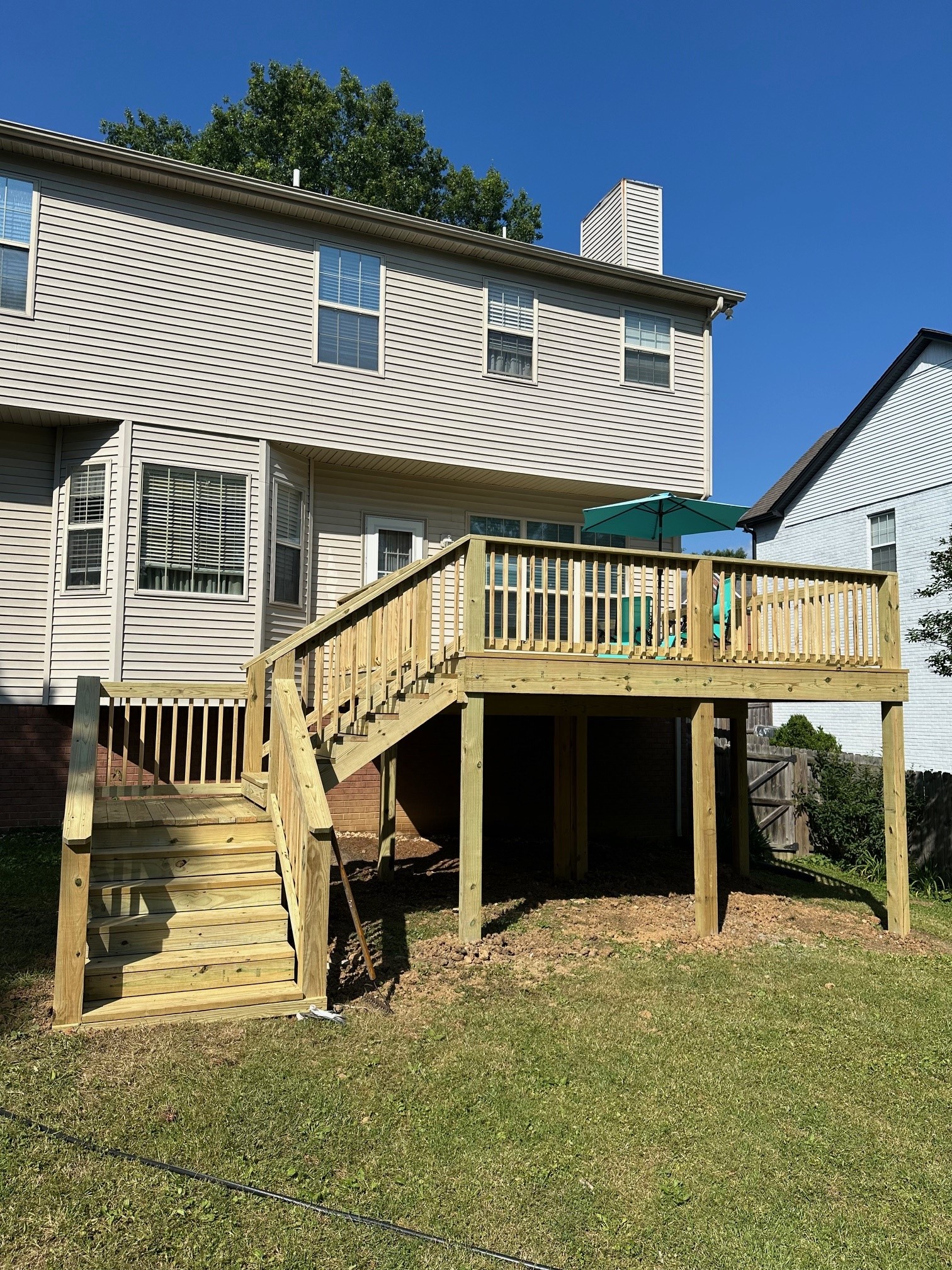 wood deck and stairs