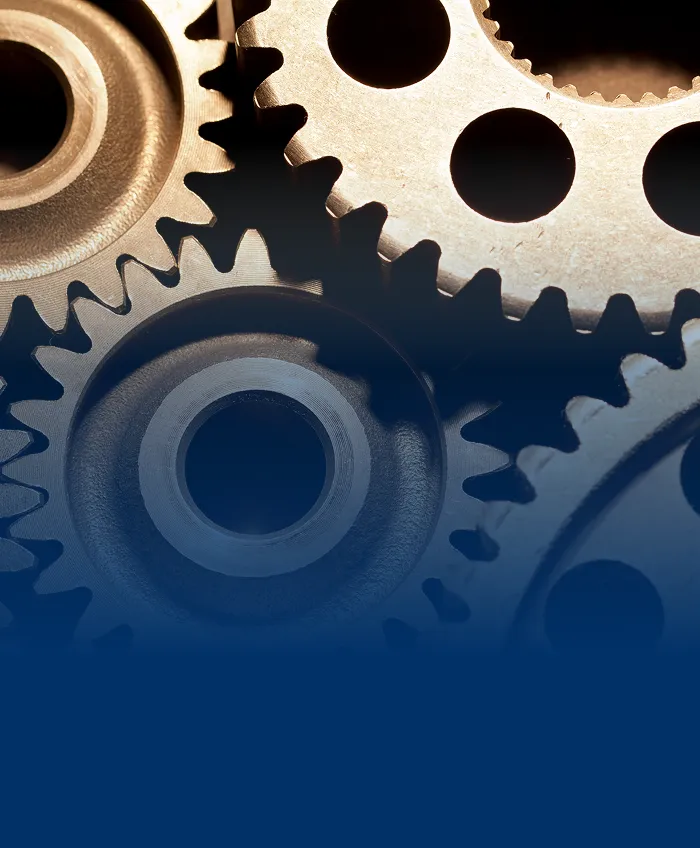 Close up of bronze gears.
