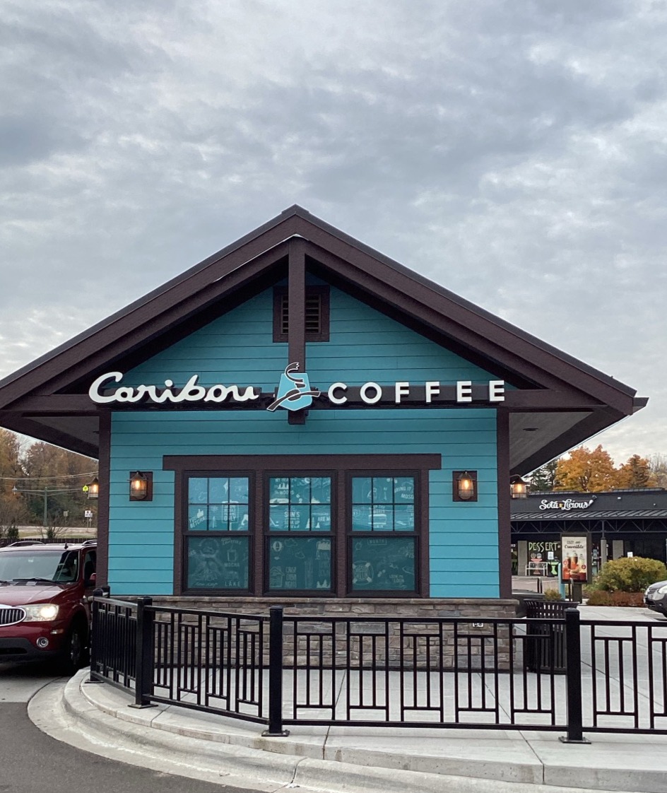 Storefront of the Caribou Coffee at 2395 Hwy 7 in Chanhassen