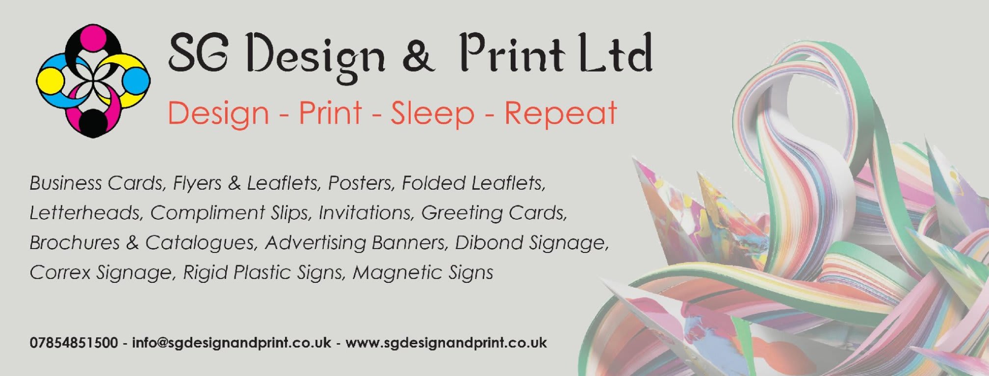 SG Design & Print Ltd Liverpool 07854 851500