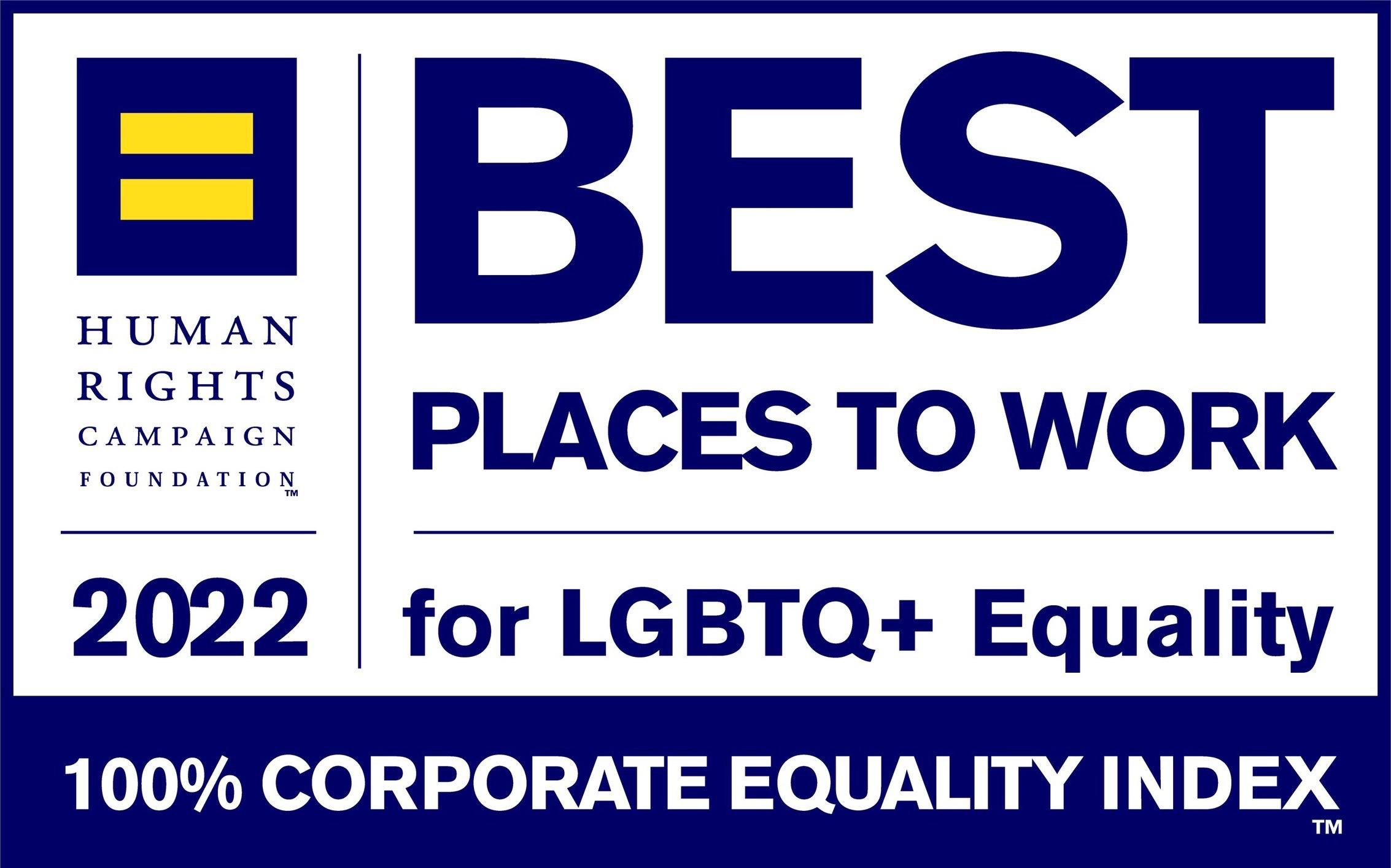 2022 Best Places to Work for LGBTQ+ Equality logo