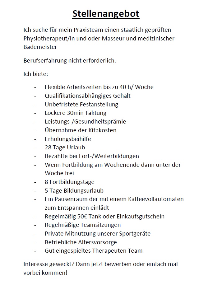 Bild 1 Physio Praxis Alexander Klepzig und Team in Zehdenick