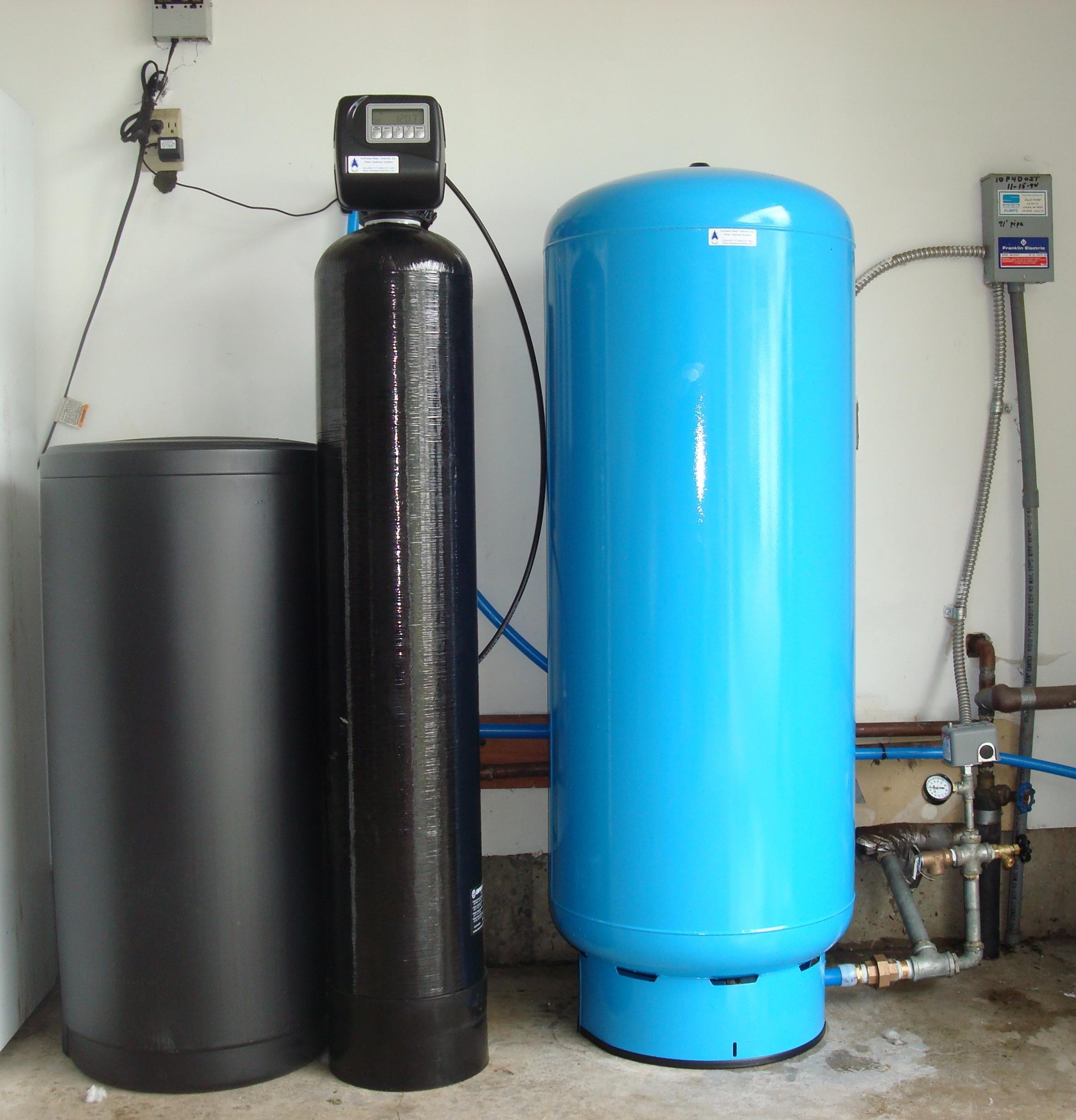 Home water softening system.