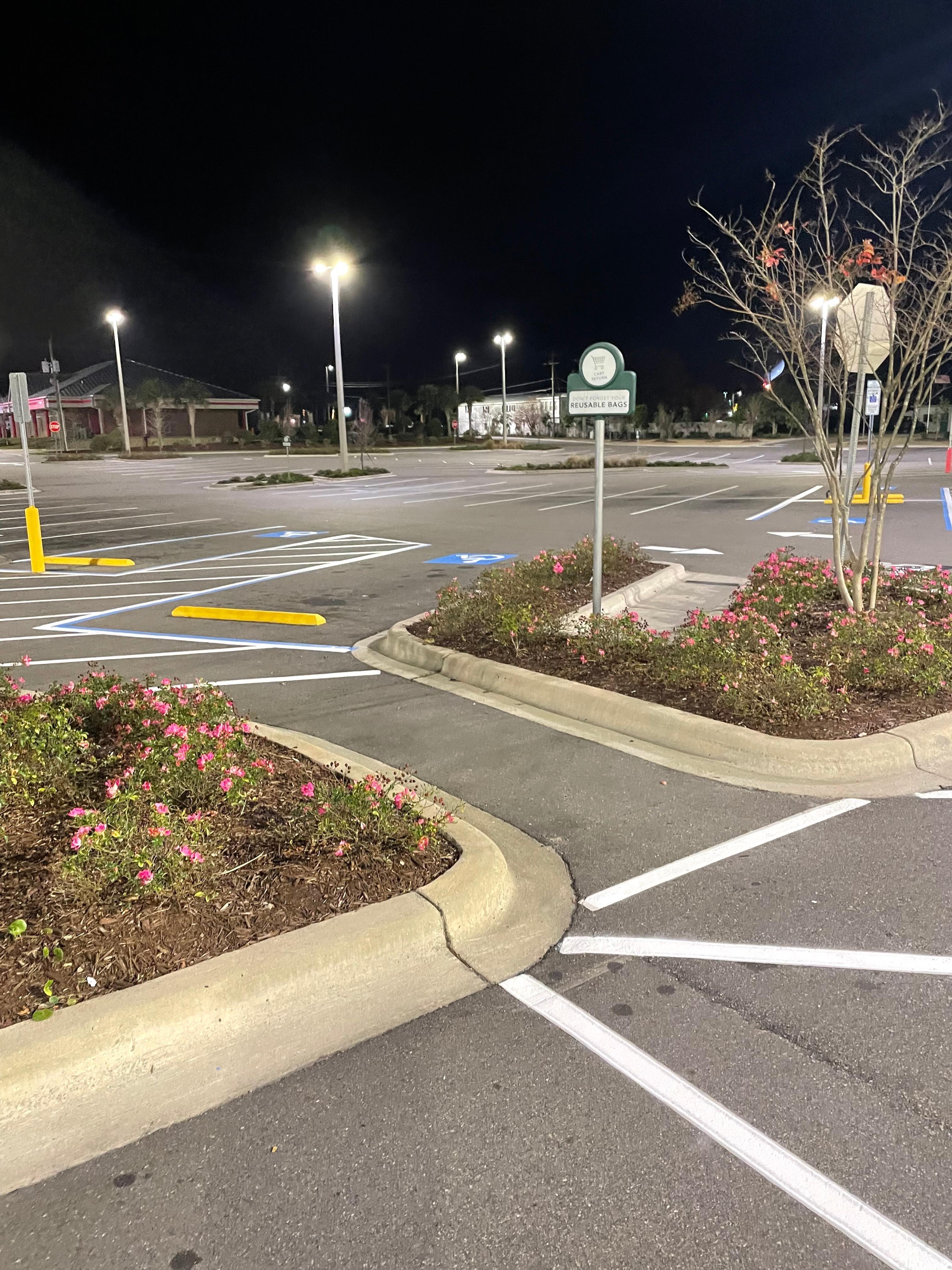 Image of parking lot line striping by G-FORCE Charlotte NC