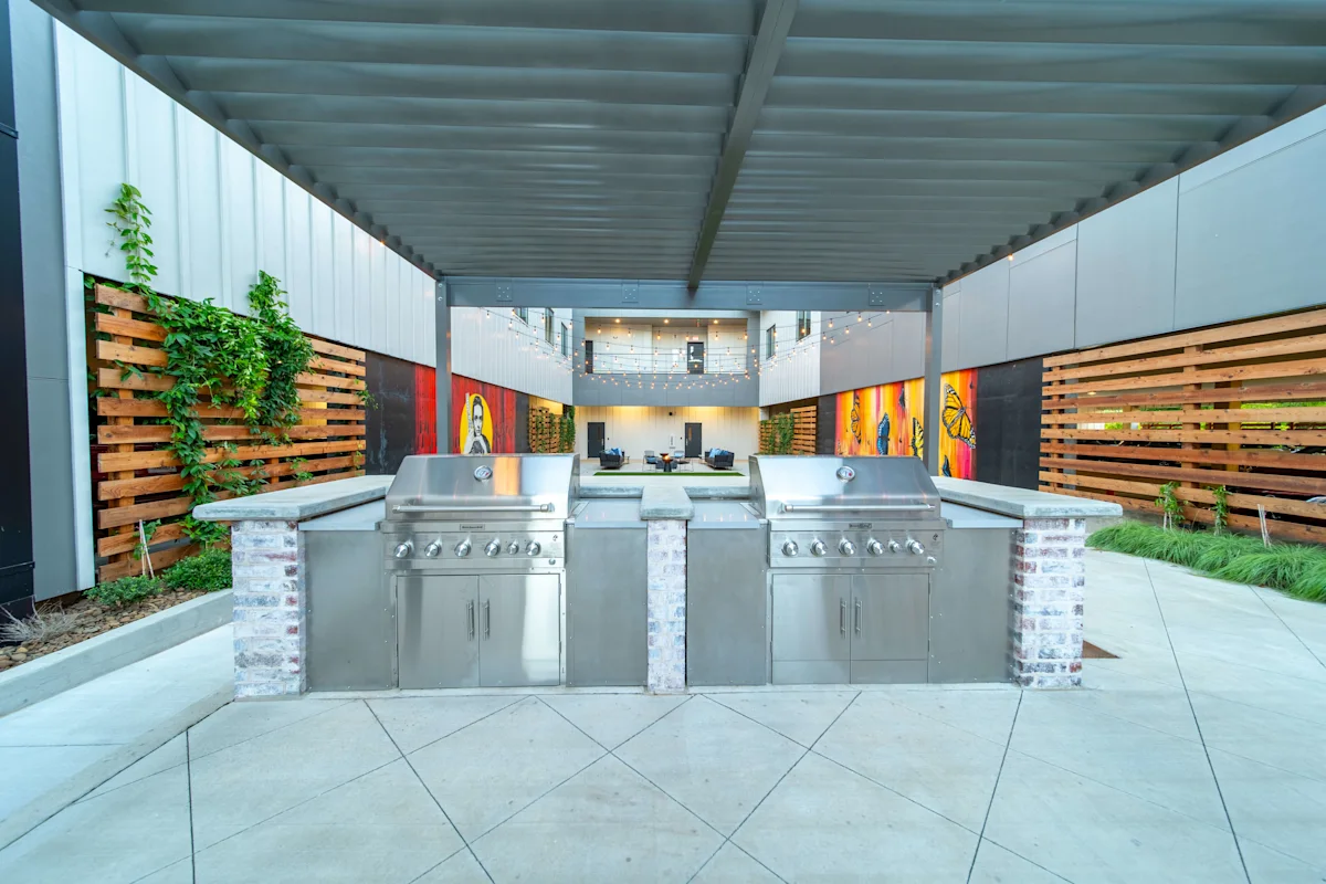 A Modern Outdoor Kitchen at G at Market Apartments, Bentonville, 72712